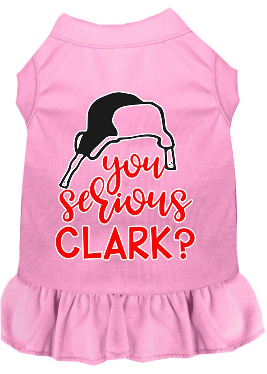 You Serious Clark? Screen Print Dog Dress Light Pink Med